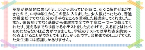 萌昇ゼミ　合格者の声　高校受験14